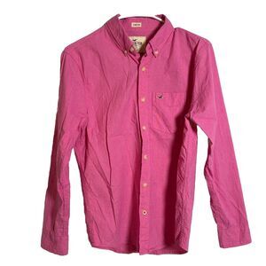 Hollister Mens XS Pink Slim Fit Stretch Classic Button-Down Shirt  Preppy Office